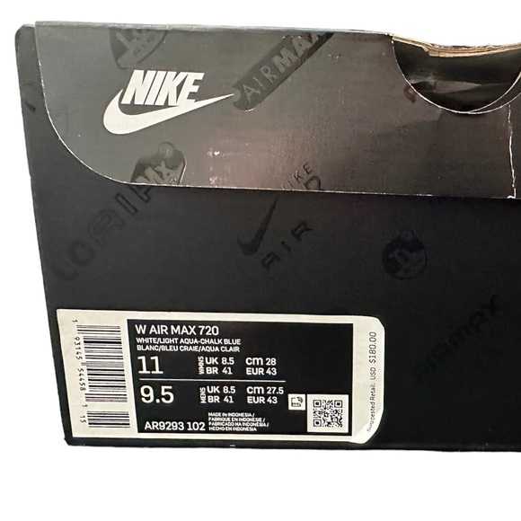 Nike Women’s 11 Air Max 720 Aqua Powder Excellent Condition - Picture 11 of 11